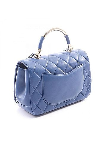 Chanel Chanel Matelassé Top Handle 2-Way Shoulder Bag/Handbag, Lambskin Leather, Women's, Blue (view 2)