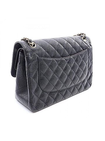 Chanel Chanel CHANEL Large Matelassé 30 Classic Double Flap Shoulder Bag Handbag Caviar Skin (Grained Calf) Women's Black (view 2)