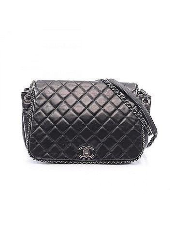 Chanel Chanel Matelassé Chain Around Shoulder Bag/Handbag with Antique Hardware, Calfskin Leather, Women's, Black (view 1)
