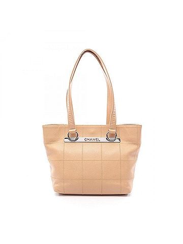Chanel Chanel Chocolate Bar Tote Bag/Handbag, Caviar Leather (Grained Calfskin), Women's, Beige (view 1)