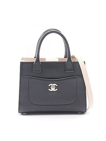 Chanel Chanel Neo Executive Tote Small 2-Way Handbag, Leather, Women's, Black/Ivory, A69929 (view 1)