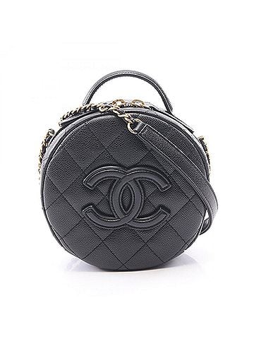Chanel Chanel Matelassé Round 2-Way Shoulder Bag/Handbag, Caviar Leather (Grained Calfskin), Women's, Black, AS3875 (view 1)