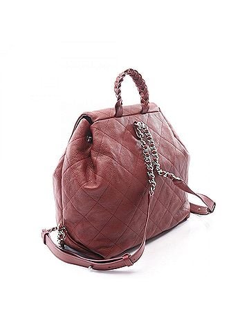 Chanel Chanel Matelassé Backpack/Handbag, Caviar Leather (Grained Calfskin), Women's, Bordeaux Color (view 2)