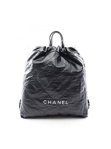 Chanel Chanel 22 Large Backpack/Handbag, Leather, Women's, Black (view 1)