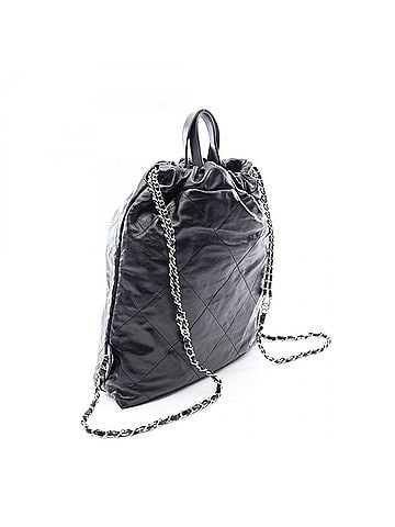 Chanel Chanel 22 Large Backpack/Handbag, Leather, Women's, Black (view 2)