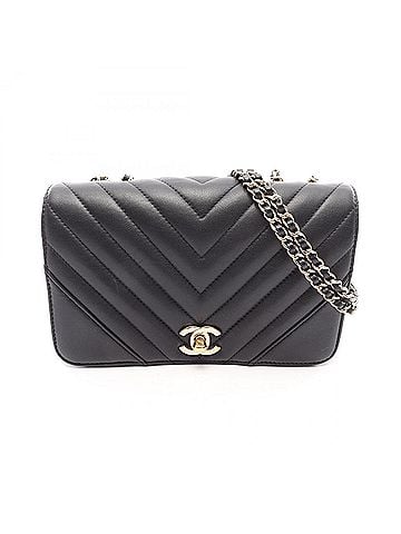 Chanel Chanel Chevron V-stitch Shoulder Bag/Handbag, Lambskin Leather, Women's, Black (view 1)