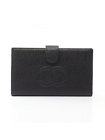 Chanel Chanel Coco Mark Bi-fold Long Wallet, Caviar Leather (Grained Calfskin), Women's, Black, A13498 (view 1)