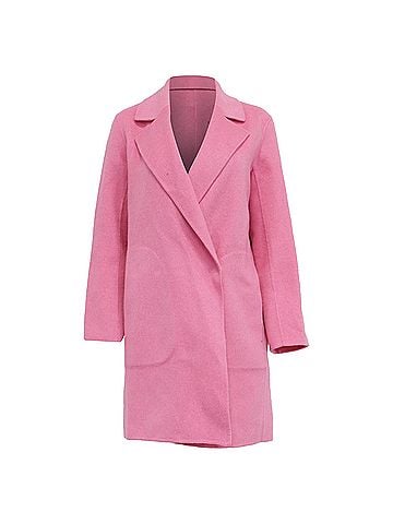 Theory Theory Double-Breasted Coat in Pink Wool (view 1)