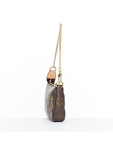 Louis Vuitton LOUIS VUITTON Mini Pochette Accessoires brown monogram canvas chain clutch pouch (view 2)
