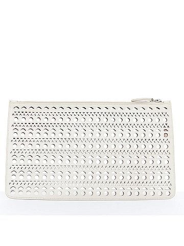 Alaïa Alaia Vienne Tan Leather Laser Cut Flat Zip Pouch (view 2)