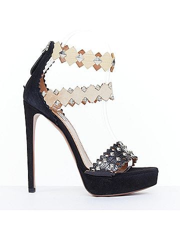 Alaïa Alaia 2012 Black Suede Studded Zig Zag Sandals (view 1)