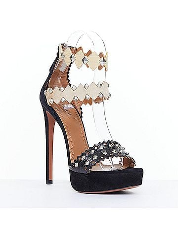 Alaïa Alaia 2012 Black Suede Studded Zig Zag Sandals (view 2)