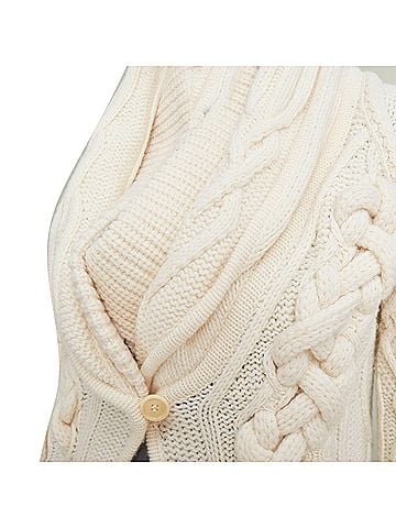 Givenchy Givenchy chunky cable knit cream cowl neck cardigan (view 2)