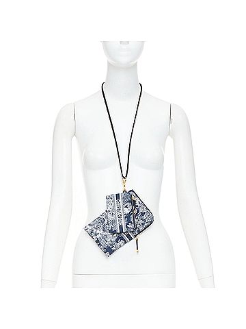 Christian Dior CHRISTIAN DIOR 2021 DiorTravel navy blue white Toile de Jouy technical pouch bag (view 1)
