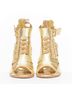 Givenchy 100% Leather Gold Givenchy 2008 Gold Leather Caged Gladiator Heels Size EU 37 1/2 - photo 3