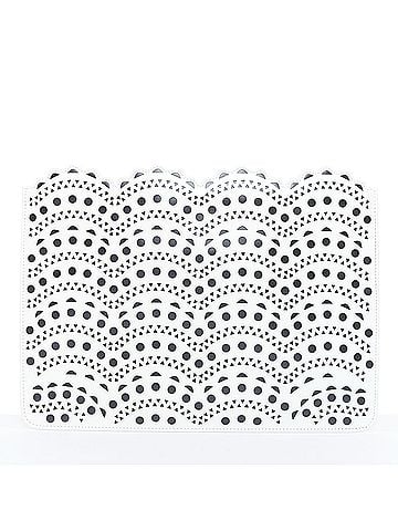 Alaïa Alaia Vienne White Leather Black Lined Scalloped Pouch (view 1)