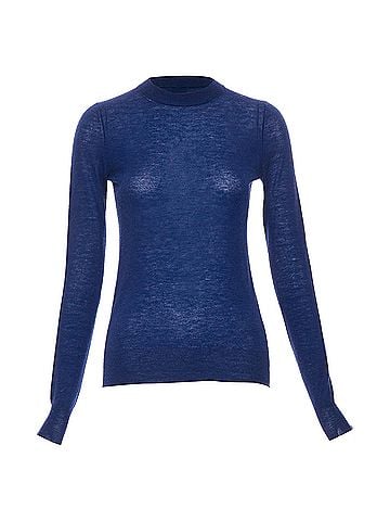 Joseph Joseph Blue Cashmere Crew Neck Long Sleeve Sweater (view 1)