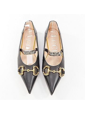 Gucci Gucci 2020 Black Leather Deva Flats (view 1)