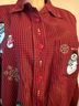 Bobbie Brooks Plaid Red Black Gold Button-Down Shirt Size 16 - photo 4