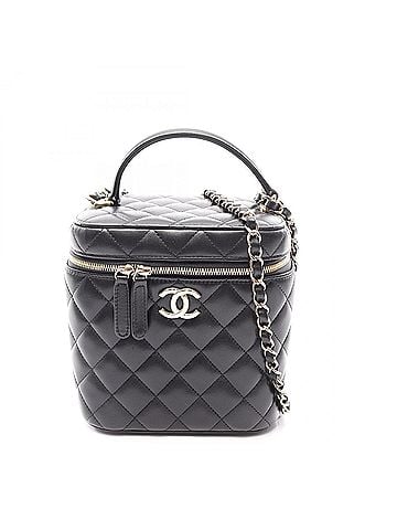 Chanel Chanel Coco Mark Vanity Bag, 2-Way Shoulder Bag/Handbag, Lambskin Leather, Women's, Black (view 1)