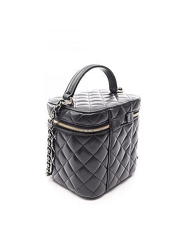 Chanel Chanel Coco Mark Vanity Bag, 2-Way Shoulder Bag/Handbag, Lambskin Leather, Women's, Black (view 2)