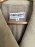 Giorgio Armani 100% Wool 50% Acetate 50% Cupro Tan Coat Size 14 - photo 3