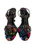 Nine West Floral Black Heels Size 9 1/2 - photo 1