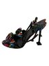 Nine West Floral Black Heels Size 9 1/2 - photo 6