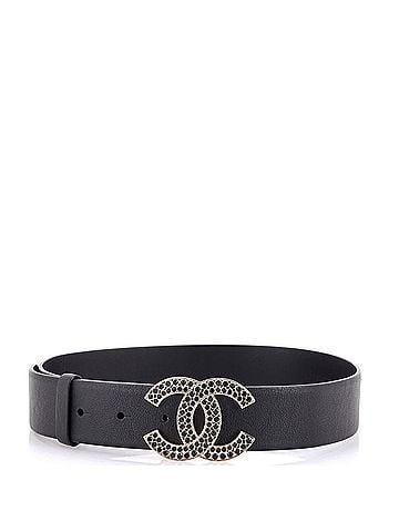 Chanel CC Buckle Belt Leather with Crystal Embellished Metal Medium (view 2)