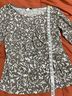 MSK Floral Gray White Long Sleeve T-Shirt Size M - photo 4