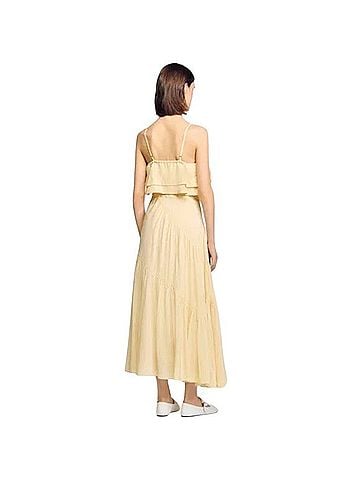 Sandro Ruffled Linen Blend Maxi Dress Casual Dress (view 2)