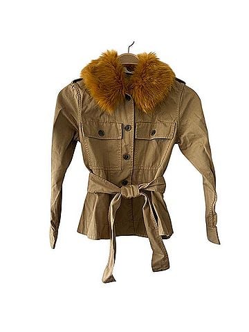 J.Crew Khaki Faux Fur Jacket (view 2)