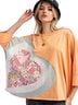 Easel 100% Cotton Floral Orange Pink T-Shirt Size M - photo 5