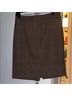 J.Crew Houndstooth Brown Tan Black Wool Skirt Size 2 - photo 3
