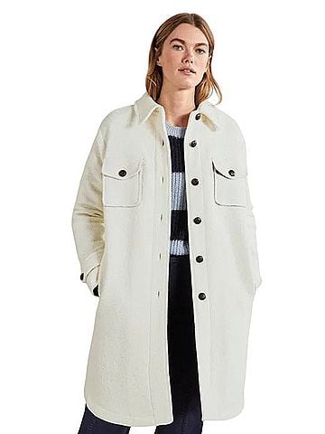 Boden texture wool over shirt Button-Front Wool-Blend Coat Coat (view 1)