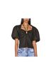 FRAME Denim Black Short Sleeve Blouse Size M - photo 2