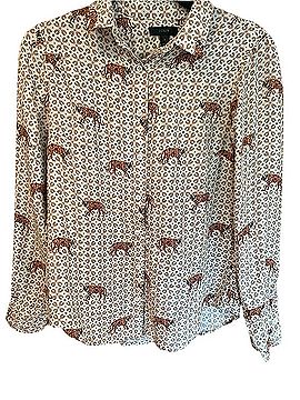 J.Crew Collection Silk Twill Button-up Shirt Long Sleeve Silk Top (view 2)