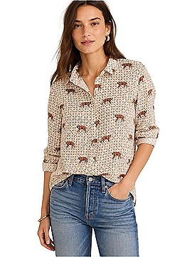 J.Crew Collection Silk Twill Button-up Shirt Long Sleeve Silk Top (view 1)