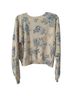 Sincerely Jules Floral Ivory Blue Pullover Sweater Size XL - photo 3