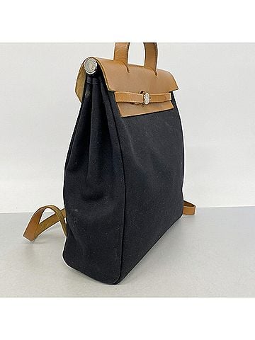 Hermès Hermes Backpack/Daypack Herbag Ad MM Toile Officier Black Natural ?D Stamp Women's (view 2)