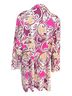 Lane Bryant 97% Cotton 3% Spandex 100% Polyester Floral Pink Purple Ivory Tan Trenchcoat Size 22 - photo 2