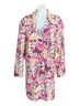 Lane Bryant 97% Cotton 3% Spandex 100% Polyester Floral Pink Purple Ivory Tan Trenchcoat Size 22 - photo 1