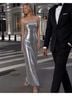 Reformation Solid Silver Cocktail Dress Size 2 - photo 5