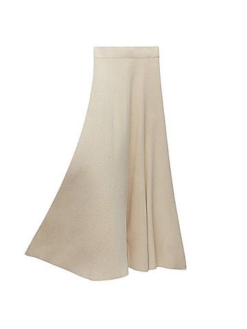 Zara Ecru Bandage Knit Long Maxi Limited Edition Skirt Formal Skirt (view 1)