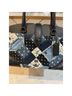 Coach 100% Leather Stripes Checkered-gingham Black Blue Shoulder Bag One size - photo 6