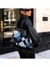 Coach 100% Leather Stripes Checkered-gingham Black Blue Shoulder Bag One size - photo 3