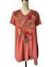 Johnny Was Red Orange Short Sleeve Blouse Size S - photo 1