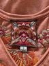Johnny Was Red Orange Short Sleeve Blouse Size S - photo 3