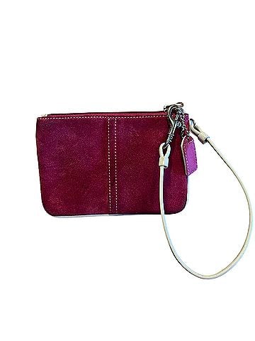 Coach vintage Coach Y2K Suede Varsity C Corner Zip Wristlet. Leather Wristlet (view 2)
