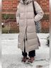 Quince 100% Recycled Polyester 10% Felt 100% Linen Gray Tan Coat Size S - photo 3